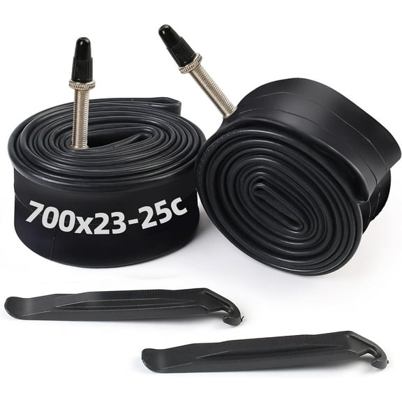 LotFancy 2Pcs 28 in 700x23C 700x24C 700x25C Bike Inner Tubes for Mountain Bike, 42mm Presta Valve