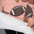 thumbnail image 3 of Oversized Wearable Blanket Hoodie,Pink Football and Drinks Pattern Sherpa Blanket Hoodie with Super Pockets,Super Warm Fuzzy Pullover for Women & Men, 3 of 6