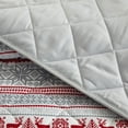 thumbnail image 4 of Dearfoams Super Soft Red Grey Diamond Stitching Reindeer Quilt Set, Full/Queen, 4 of 5