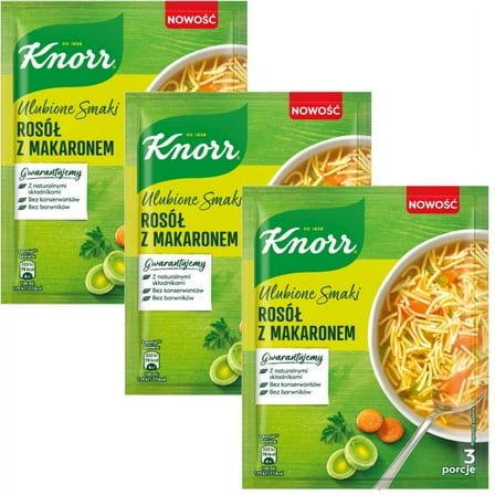 Knorr instant soup Polish Chicken Noodle Soup -Pack of 3/ 9 servings-