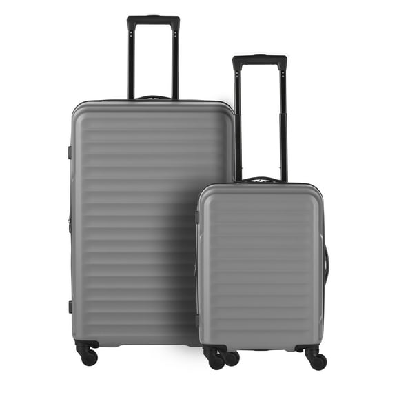 Protege 2-Piece Hardside Spinner Luggage Set with Carry On and Large Checked, Soothing Grey