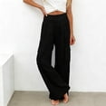 thumbnail image 4 of GUACER Womens Cargo Pants Smocked High Waist Wide Leg Trousers with Flap Pockets Outdoor Casual Loose Pants, 4 of 6