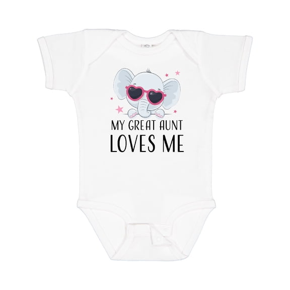 Inktastic Elephant My Great Aunt Loves Me Boys or Girls Baby Bodysuit