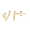 thumbnail image 1 of Lindbes Sterling Silver Stud Earrings  14K Gold, 1 of 6