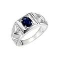 thumbnail image 3 of RYLOS Men's Rings Sterling Silver Rings Designer Weave Band 7X5MM Oval Gemstone &  Diamond Ring Sapphire September Birthstone Rings For Men Size 8, 3 of 7