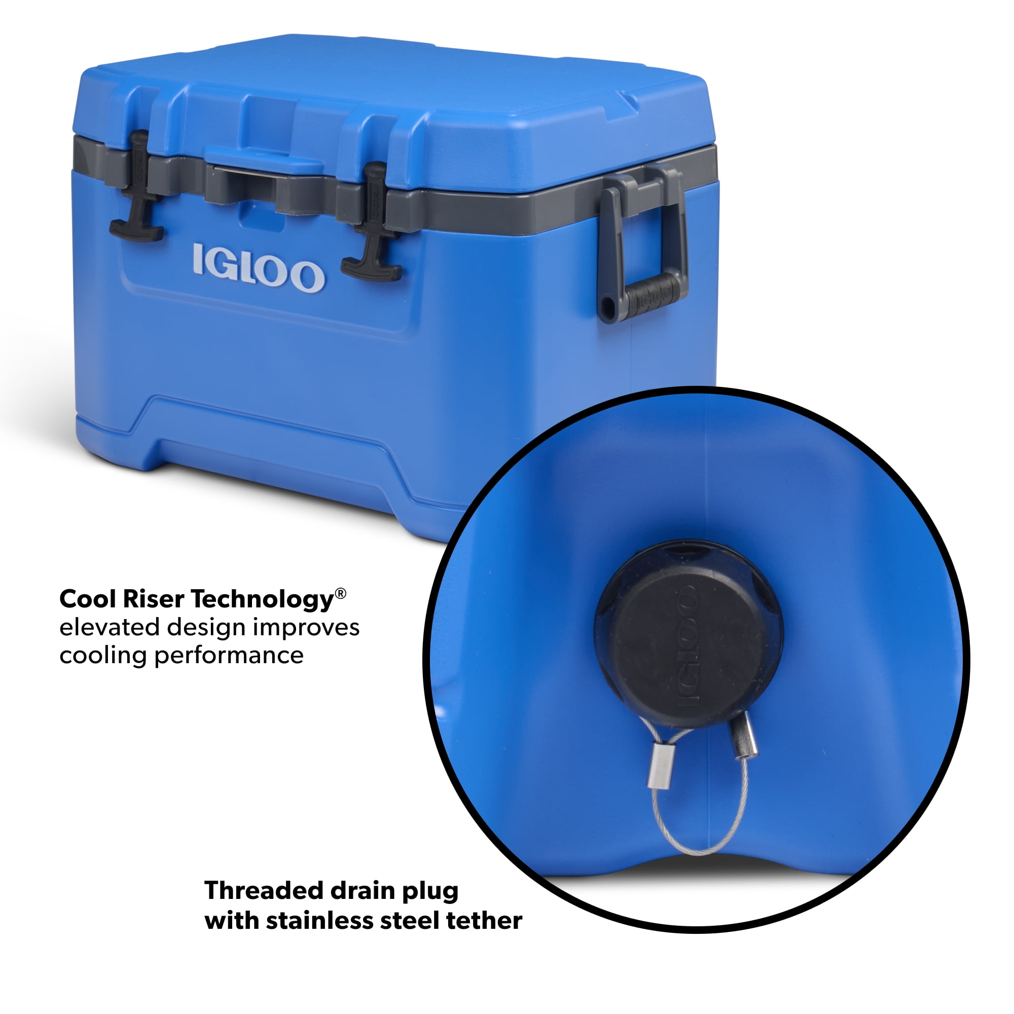Igloo 50 QT Overland Ice Chest Cooler, Blue