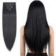 thumbnail image 2 of Yanonmyfd Clip In Hair Extensions 26 Inch Straight, 8 Pieces 18 Clips, Heat Resistant Synthetic Hair, 130g, Jet Black, 2 of 23