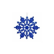 Club Pack of 24 Lavish Blue Glitter Shatterproof Snowflake Christmas Ornaments 4"