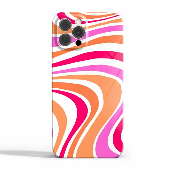 Colorful Groovy Waves Case for iPhone 14 Pro,Aesthetic Art Design Full Cover Protective Case
