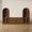 Walnut, variant on CHIC HOUSE 4 Piece Arched Entertainment Center with Storage, Modular TV Stand for TVs up to 65", 3-Drawer Dressers, Acrylic Display Cabinets & Arched Bookshelves, Black