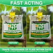 ADDOT Outdoor Natural Pre-baited Disposable Fly Catchers Flies Trap Bag, 8 Count