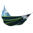 thumbnail image 4 of Portable Outdoor Hammock, Easy To Clean Large Space Up To 440.9lbs Safe Garden Hammock Breathable Polyester Cotton with Hanging Ropes for Patio Backyard Colorful,Blue and Green, 4 of 7