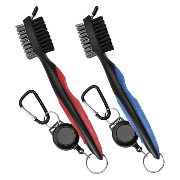 2 Pack Golf Club Cleaner,Extendable Golf Brush And Groove Cleaner,Golf Club Brush Cleaning Tools, Golf Accessories, Men'S Golf Gifts, Golf Ball Cleaners, Easily Attached To Golf Bags
