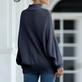 thumbnail image 5 of Ediodpoh Womens Sweaters Knit Batwing Sleeve Roll Neck Europe America Style Cozy Winter Navy XXXXXL, 5 of 6