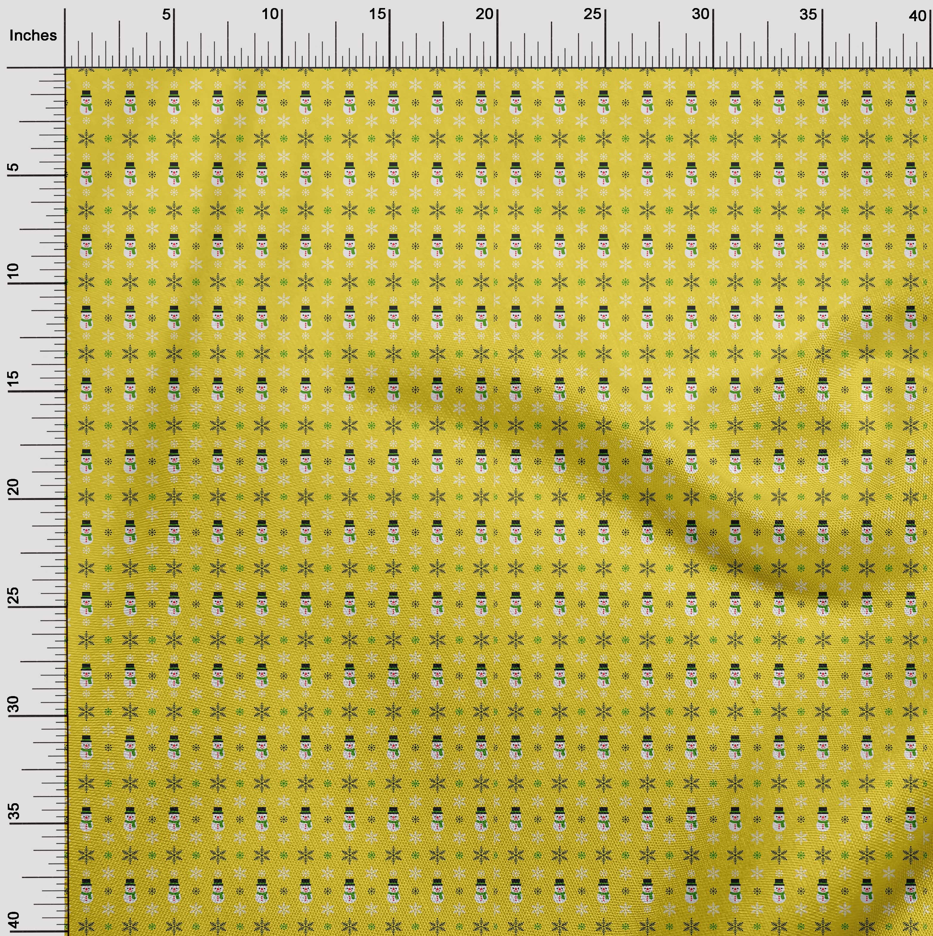 oneOone Cotton Jersey Yellow Fabric Merry Christmas Quilting Supplies Print Sewing Fabric By The Yard 58 Inch Wide-KZG