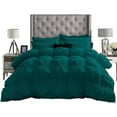 thumbnail image 3 of DNG Creations 5 Piece Luxury Pinch Pleated Comforter Set Premium 800 Thread Count 100% Egyptian Cotton-Full/Queen Size, Solid Teal Color, 3 of 5