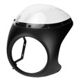 thumbnail image 2 of Abastado Parabrisas de carenado de motocicleta ligero Vintage Racing con soporte de vidrio (negro mate), 2 of 8