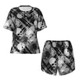 thumbnail image 4 of Lsque Seamless Pattern With Skulls Women's Short-Sleeved Pajama Set - 2 Piece Soft and Lightweight Sleepwear Set-, 4 of 9