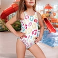thumbnail image 2 of Uorisanigo Kids One Piece Swimsuit Girls Cute Colorful Leopard Print with Crossback Straps Swimming Lessons Swimwear Polyester and Spandex Bathing Suit, Size 7-8, 2 of 7