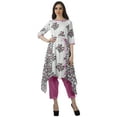 thumbnail image 1 of Moomaya Printed Traditional Clothing Womens Asymmetric Kurti Kurta With Pant Set, 1 of 6