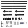 thumbnail image 3 of Sliding Wood Door Track Kit Barn Sliding Wood Door Track System Kit 4m Double Door Sliding Door Hardware Accessories For Warehouse Cabinet, 3 of 8