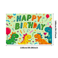 thumbnail image 2 of Colorful Dinosaur Themed Happy Birthday Banner Background Backdrop Party Decoration Supplies for Kids Birthday Party Photography Props and Indoor Outdoor Celebrations, 2 of 6