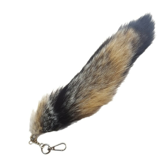 Long Racoon Tail Furs Keychain Exaggerated Handbag Pendant Lowrie Tail Keyring