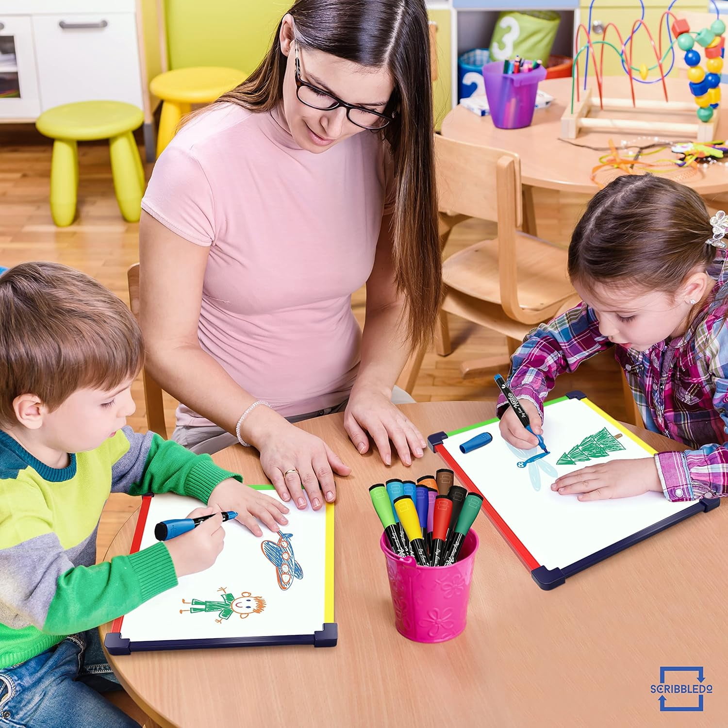 Colored Frame Magnetic Dry Erase White Boards Pack of 5 l 9" X 12" Whiteboard