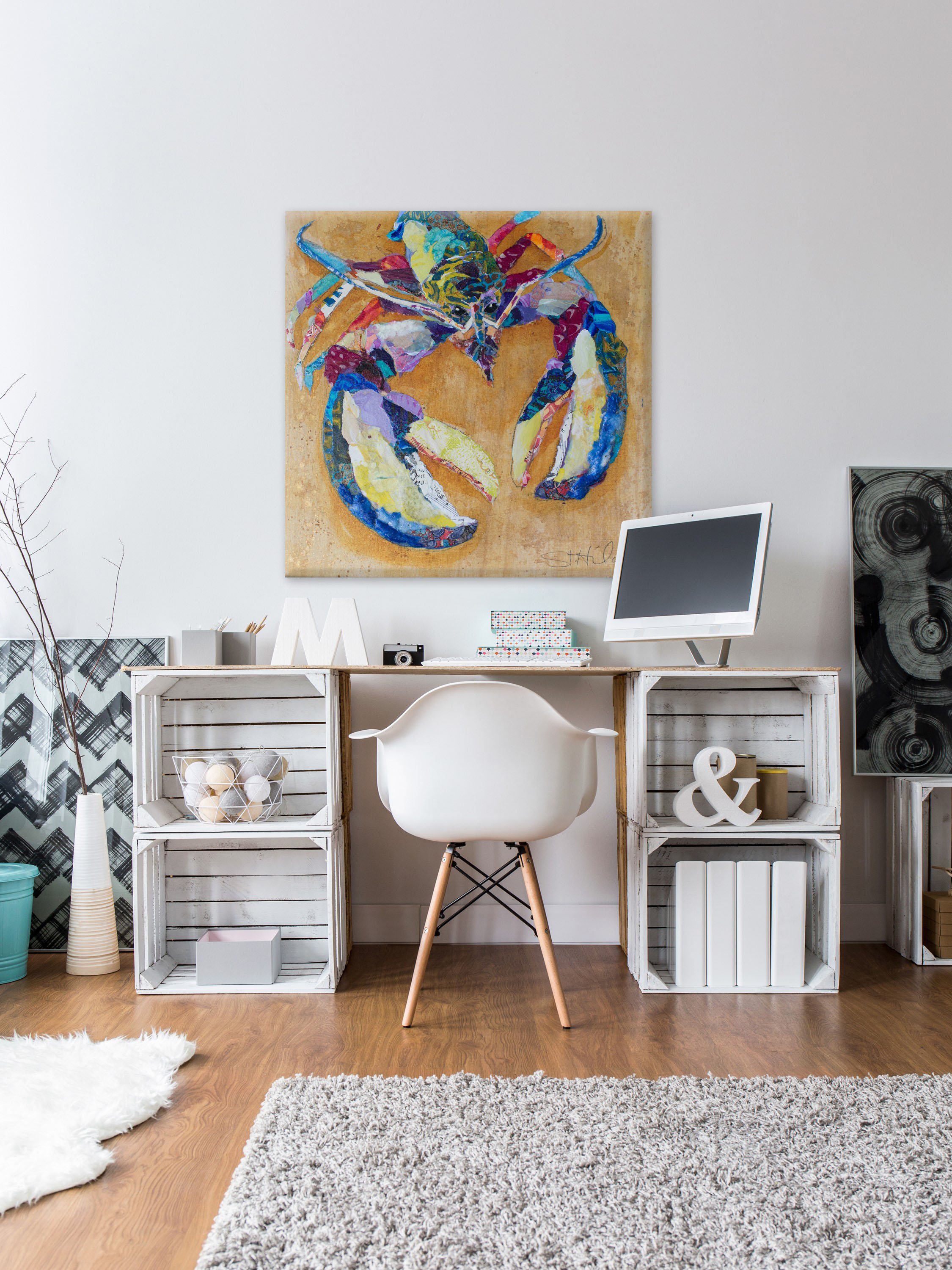 "Tropical Lobster" Painting Print on Wrapped Canvas