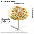 thumbnail image 6 of SEANATIVE 24 x 24 Inch Round Highboy Cocktail Table Covers with Elastic Edge Elegant Party Round Table Cloth Easy Maintenance Table Decorations Highboy Tablecloth, Sunflower Butterfly Cute Cat, 6 of 7