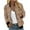 Brown, variant on Lindreshi Jackets for Women Casual Fall Women's Fashion Long Sleeve Zipper Print Outing Causal Coat Cardigan