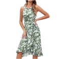 thumbnail image 2 of SMihono Robe d'Été pour Femmes Grande Taille Mode Femmes Été Sans Manches Aguichant Décontracté Bandage Imprimé Floral Longue Robe, 2 of 4