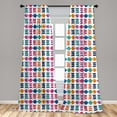 thumbnail image 5 of Colorful Curtains 2 Panels Set, Abstract Watercolor Style Pattern with Squares and Lines Tribal Art Inspirations, Window Drapes for Living Room Bedroom, 56"W X 95"L, Multicolor, by Ambesonne, 5 of 5