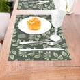 thumbnail image 5 of XMXT 1 Pcs Woven Placemats, Fresh Green Leaf Texture Stain Resistant Anti-Skid Placemat for Kitchen Table, 12 x 18 inches, 5 of 6
