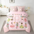 thumbnail image 2 of Homewish Kawaii Nutcracker 7-Piece Twin Bedding Sets For Children Teens Adults,Happy Christmas Xmas Bedding Comforter Set,Geometric Plaid Breathable Sheet Sets,Ballet Dance Room Decor,Reversible, 2 of 8