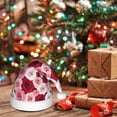 thumbnail image 6 of KLL Christmas Hats for Adults Plush Rose Print Santa Hat Xmas Fluffy Santa Claus Hat for Women Men, 6 of 6