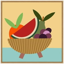 Amanti Art Graphic Fruit Bowl V Framed Canvas Wall Art Print