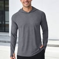 thumbnail image 4 of MEZZALL Sweatshirts For Men Solid Color Long Sleeve Hoodies Lightweight Pullover Sun Shirt Outdoor Athletic Casual Wear Comfortable Breathable Basic Daily Trendy Travel Tops, 4 of 5