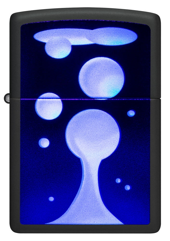 Zippo Black Light Lava Lamp Design Black Matte Pocket Lighter