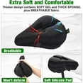 thumbnail image 5 of Zacro Bike Seat Cover, Comfortable Exercise Bicycle Saddle Cushion Extra Soft Wide for Indoor Outdoor, Black, 5 of 8