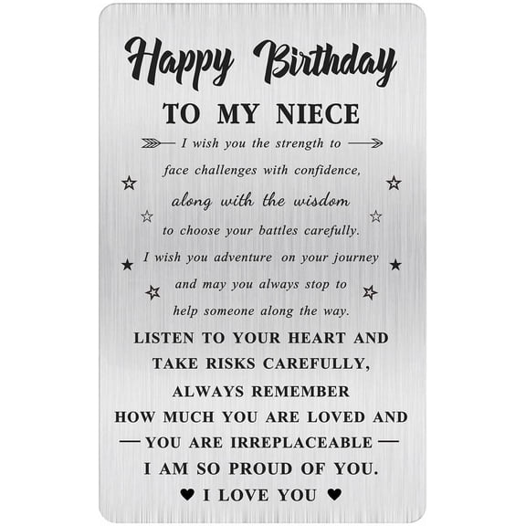 Niece Gifts from Aunt, to My Favorite Niece Wallet Card, I Love You Engraved Wallet Card for Nieces, Mother's Day Chrismas Presents