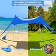 thumbnail image 2 of Beach Tent Canopy 10'x10' Beach Tents Sun Shelter 6-8 Person Beach Canopy Tent Sun Shade Easy Setup Pop Up Beach Shade Canopy Portable Beach Tent UPF 50+ Waterproof, Blue, 2 of 7