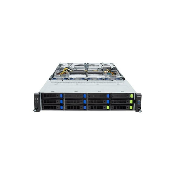 Gigabyte R283-S93 rev. AAF1 2U Rack Server Barebone - Intel Gen4/Gen5 Xeon Scalable, Dual CPU, 2x Gen5 GPUs, 12x Gen4 NVMe/SATA/SAS Bays
