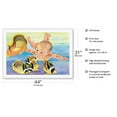 thumbnail image 2 of Talk to the Fish - Hawaii - Baby (Keiki) with Racoon Butterfly Fish - From an Original Watercolor Painting by Janet Stewart - Fine Art Rolled Canvas Print (Unframed) 27in x 40in, 2 of 4