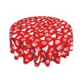 thumbnail image 2 of Teissuly 60 Inches Round Wipeable Christmas Table Cover For Indoor And Outdoor Decoration Tablecloth, 2 of 8