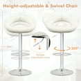 thumbnail image 6 of Topbuy Set of 2 PU Leather Bar Stools Adjustable Kitchen Counter Chairs White, 6 of 9