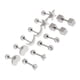 thumbnail image 5 of Aretes de acero inoxidable Sunnimix 6 pares con rosca de bola Plata, 5 of 8