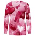 thumbnail image 4 of Women's Pullover for Valentines Day Cute Heart Sweatshirts Holiday Casual Crewneck Long Sleeve Tops, 4 of 5