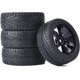 thumbnail image 1 of LINLIN 4 piezas de neumáticos de goma para coche RC y llantas de plástico compatibles con coches de carreras de turismo en carretera a escala 1/10 Traxxas HSP HPI Tamiya Sakura, 1 of 6