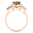 thumbnail image 4 of Clara Pucci 14K Rose Gold 3ct Champagne Three-Stone Ring for Women, 4 of 7